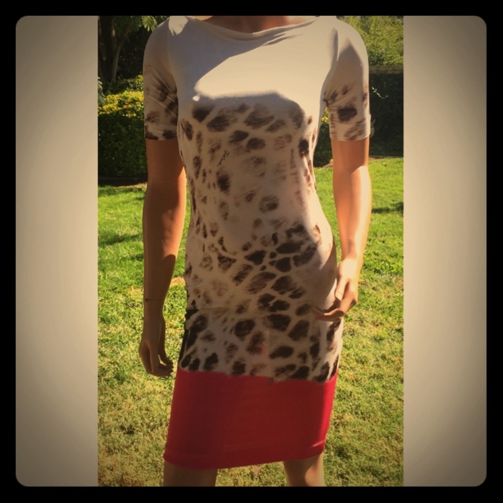 Just Cavalli Midi Length Leopard & Pink Dress - Picture 3 of 8